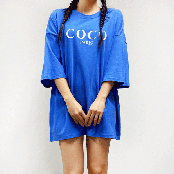 (~3XL) 코코파리 면박스 반팔 티셔츠 (로코드) 오버핏 빅사이즈